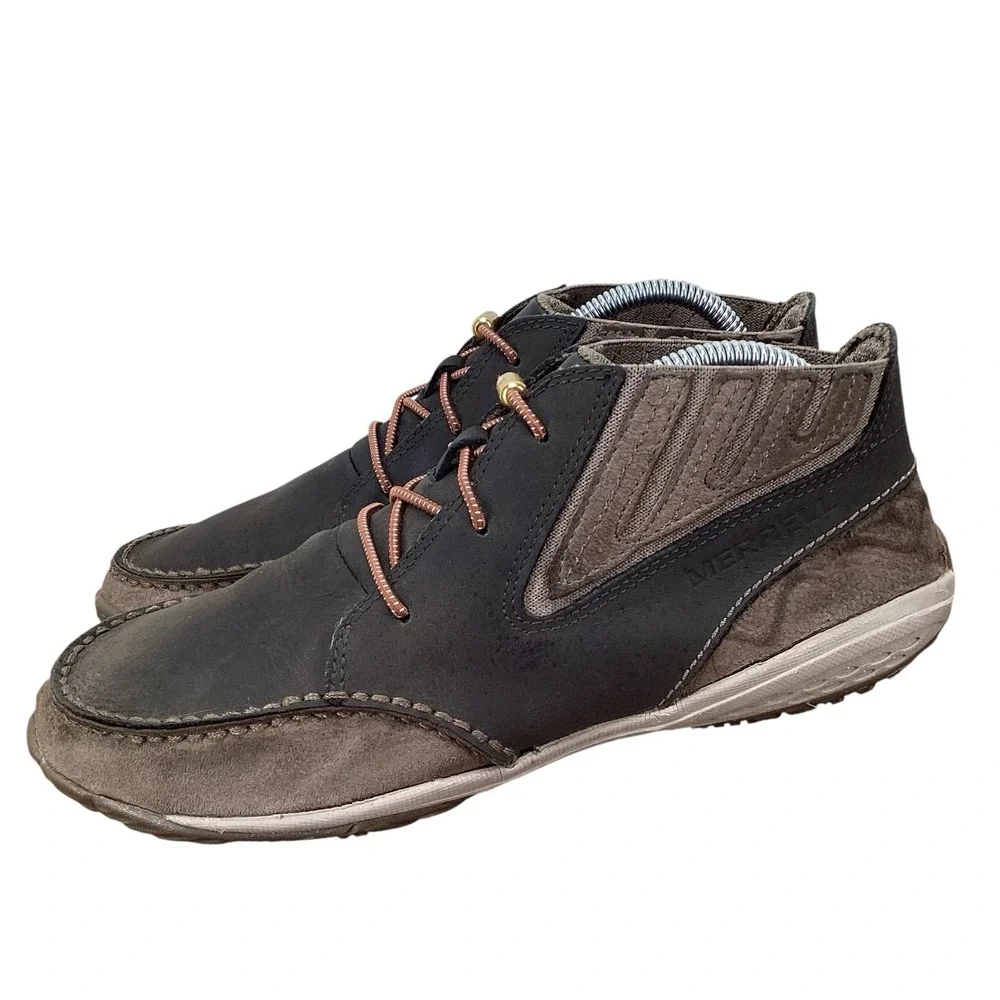 Merrell Vibram‎ Barefoot Chukka Boots Mens 7.5 Orbit Glove Brown Leather Shoes